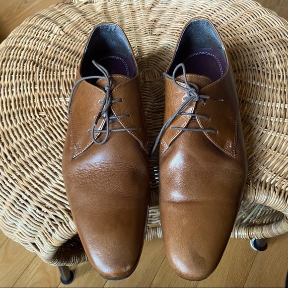 Topman Brown Leather Derby Shoes - Picture 6 of 7